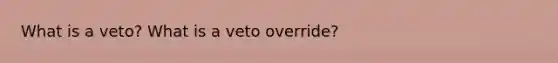 What is a veto? What is a veto override?