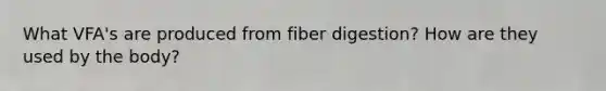 What VFA's are produced from fiber digestion? How are they used by the body?