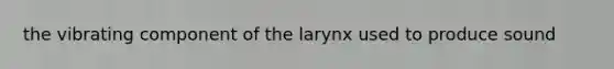 the vibrating component of the larynx used to produce sound