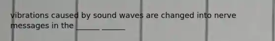 vibrations caused by sound waves are changed into nerve messages in the ______ ______