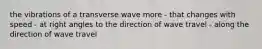 the vibrations of a transverse wave more - that changes with speed - at right angles to the direction of wave travel - along the direction of wave travel