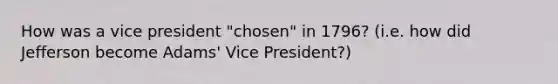 How was a vice president "chosen" in 1796? (i.e. how did Jefferson become Adams' Vice President?)