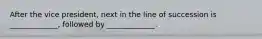 After the vice president, next in the line of succession is _____________, followed by _____________.
