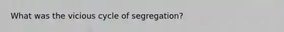 What was the vicious cycle of segregation?