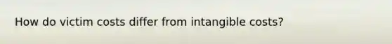 How do victim costs differ from intangible costs?