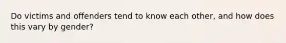 Do victims and offenders tend to know each other, and how does this vary by gender?