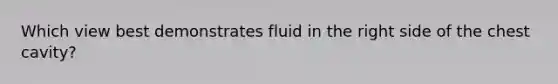 Which view best demonstrates fluid in the right side of the chest cavity?