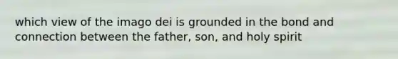 which view of the imago dei is grounded in the bond and connection between the father, son, and holy spirit