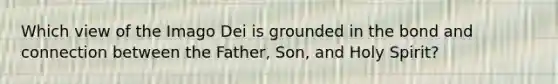Which view of the Imago Dei is grounded in the bond and connection between the Father, Son, and Holy Spirit?