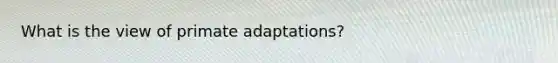 What is the view of primate adaptations?