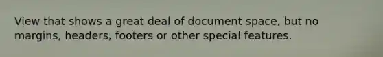 View that shows a great deal of document space, but no margins, headers, footers or other special features.