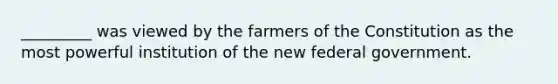 _________ was viewed by the farmers of the Constitution as the most powerful institution of the new federal government.