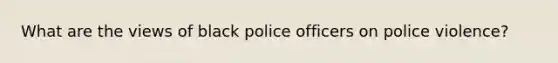 What are the views of black police officers on police violence?