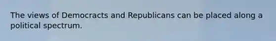 The views of Democracts and Republicans can be placed along a political spectrum.