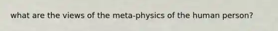 what are the views of the meta-physics of the human person?