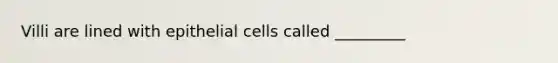 Villi are lined with epithelial cells called _________