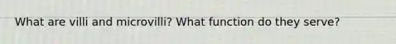 What are villi and microvilli? What function do they serve?