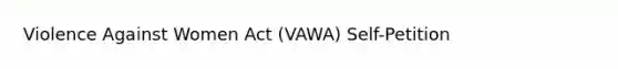 Violence Against Women Act (VAWA) Self-Petition