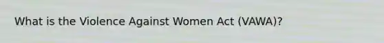 What is the Violence Against Women Act (VAWA)?