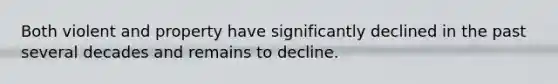 Both violent and property have significantly declined in the past several decades and remains to decline.