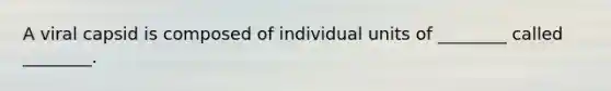 A viral capsid is composed of individual units of ________ called ________.