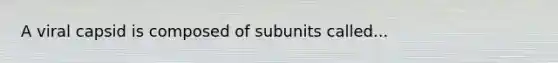 A viral capsid is composed of subunits called...