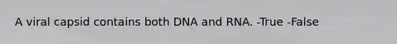 A viral capsid contains both DNA and RNA. -True -False