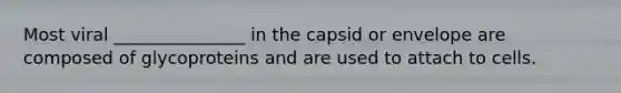 Most viral _______________ in the capsid or envelope are composed of glycoproteins and are used to attach to cells.