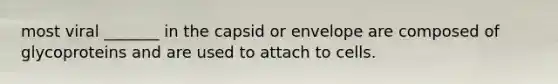 most viral _______ in the capsid or envelope are composed of glycoproteins and are used to attach to cells.