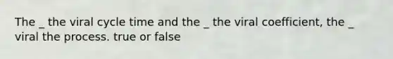 The _ the viral cycle time and the _ the viral coefficient, the _ viral the process. true or false