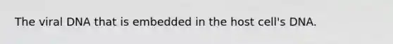 The viral DNA that is embedded in the host cell's DNA.