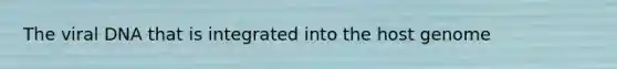 The viral DNA that is integrated into the host genome