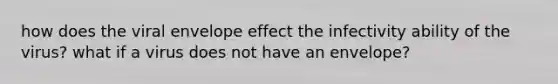 how does the viral envelope effect the infectivity ability of the virus? what if a virus does not have an envelope?