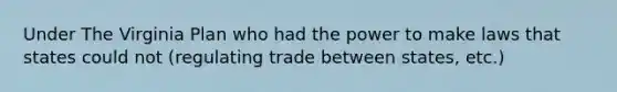 Under The Virginia Plan who had the power to make laws that states could not (regulating trade between states, etc.)