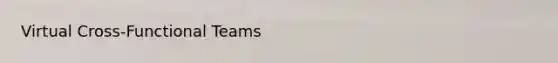 Virtual Cross-Functional Teams
