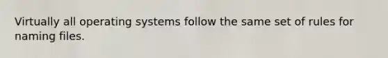 Virtually all operating systems follow the same set of rules for naming files.