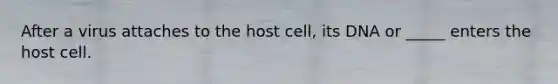 After a virus attaches to the host cell, its DNA or _____ enters the host cell.