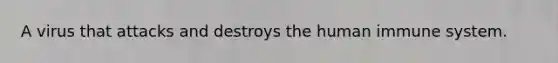 A virus that attacks and destroys the human immune system.