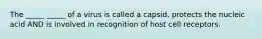 The _____ _____ of a virus is called a capsid, protects the nucleic acid AND is involved in recognition of host cell receptors.