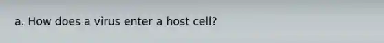 a. How does a virus enter a host cell?