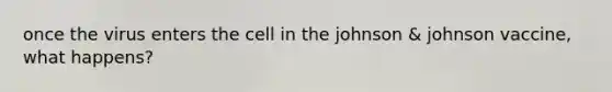 once the virus enters the cell in the johnson & johnson vaccine, what happens?