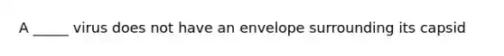 A _____ virus does not have an envelope surrounding its capsid