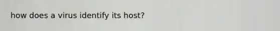 how does a virus identify its host?