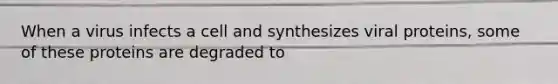 When a virus infects a cell and synthesizes viral proteins, some of these proteins are degraded to
