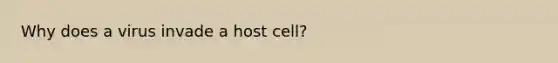 Why does a virus invade a host cell?