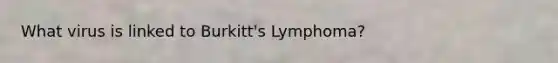 What virus is linked to Burkitt's Lymphoma?