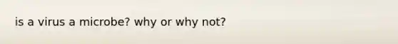 is a virus a microbe? why or why not?