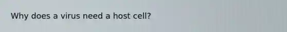 Why does a virus need a host cell?