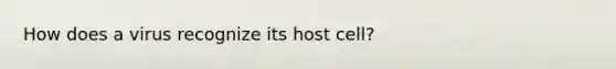 How does a virus recognize its host cell?