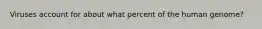 Viruses account for about what percent of the human genome?